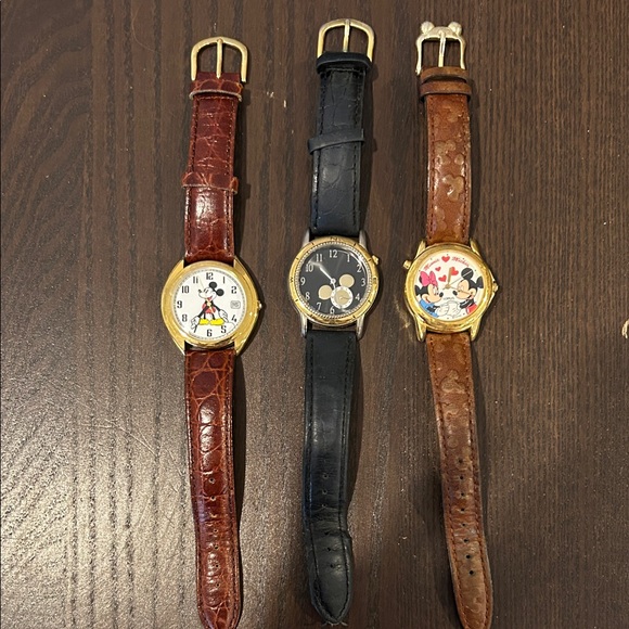 Disney Mickey Mouse Watch Trio with Gold Accents